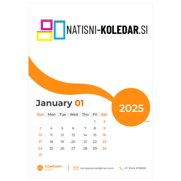Stenski koledar - enolistni