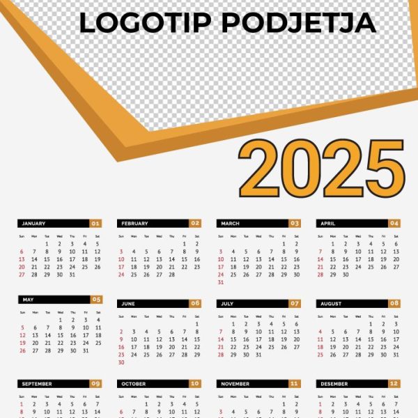 Predloga 3 – enolistni koledar – A3 pokončno