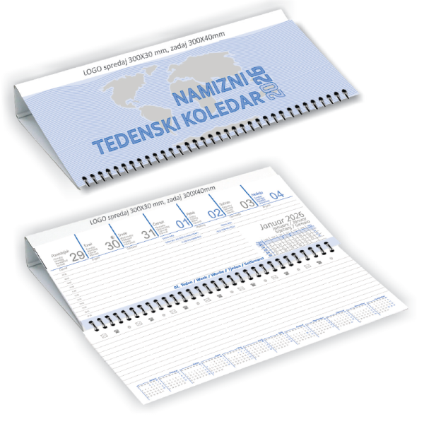 Namizni koledar – ležeči 2026